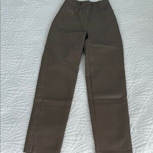 Wilfred by Aritizia Vegan Leather Pants in Taupe